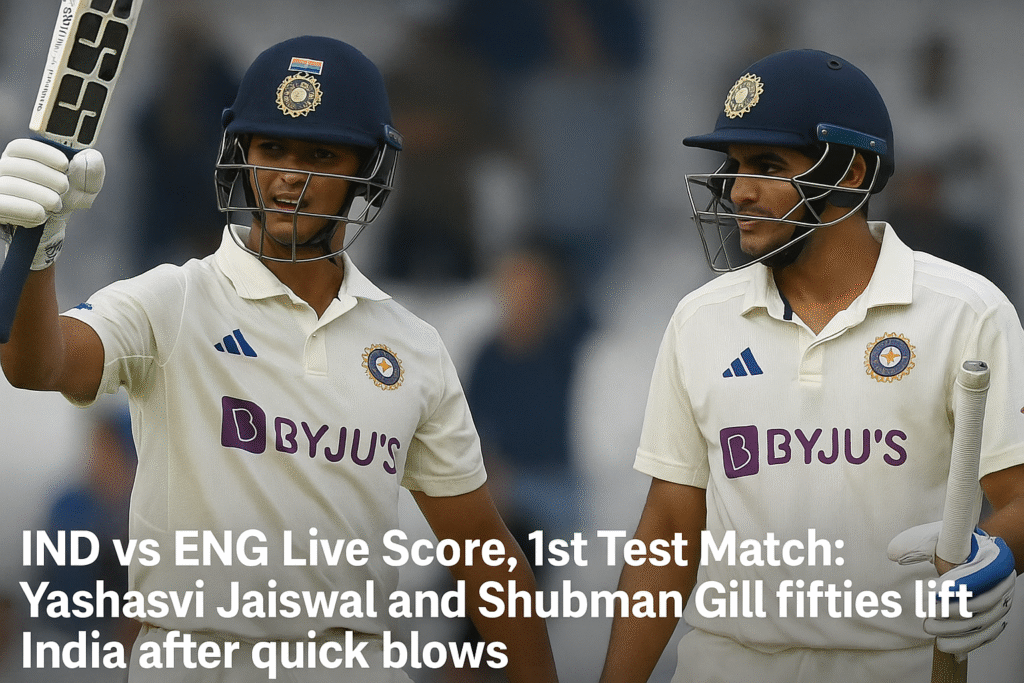 IND vs ENG Live Score, 1st Test Match: Yashasvi Jaiswal and Shubman Gill fifties lift India after quick blows