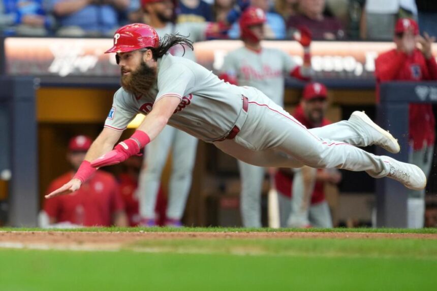 Phillies Rally, Beat Brewers 10-8 in Series Opener